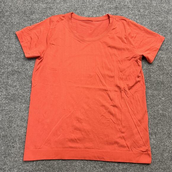 Lululemon Shirt Womens size 12 Orange Swiftly Tech Short Sleeve Scoop Seamless - Picture 1 of 7